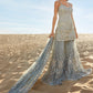Dusty Blue Mirror Embroidered Sharara Suit