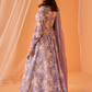 Dusty Periwinkle White Floral Printed Anarkali