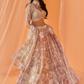 Light Olive White Floral Printed Lehenga