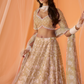 Light Olive White Floral Printed Lehenga