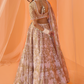 Light Olive White Floral Printed Lehenga