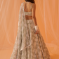 Light Sage White Floral Printed Lehenga