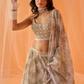 Light Sage White Floral Printed Lehenga