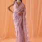 Dusty Lilac White Floral Printed Saree