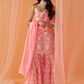 Light Pink White Floral Printed Gharara Suit