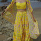 Yellow Floral Printed Crop Sharara Set