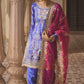 Royal Blue Satin Punjabi Suit