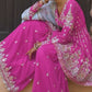 Hot Pink and Mint Georgette Gharara Suit
