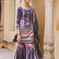 Deep Blue Satin Gharara Suit