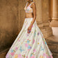 Light Green Embellished Velvet Lehenga