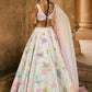 Light Green Embellished Velvet Lehenga