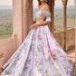 Light Grey Off Shoulder Embellished Velvet Lehenga