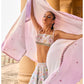 Mint and Purple Embellished Velvet Lehenga