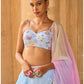 Light Blue Embellished Chiffon Lehenga