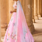 Light Pink Embellished Chiffon Lehenga