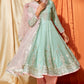 Mint and Pink Anarkali Style Punjabi Suit