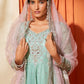 Mint and Pink Anarkali Style Punjabi Suit