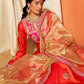Orange and Hot Pink Anarkali Style Punjabi Suit