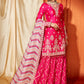Hot Pink Multicolor Silk Sharara Suit