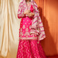 Hot Pink Multicolor Silk Sharara Suit