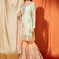 Mint Green and Peach Gharara Suit