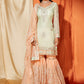 Mint Green and Peach Gharara Suit