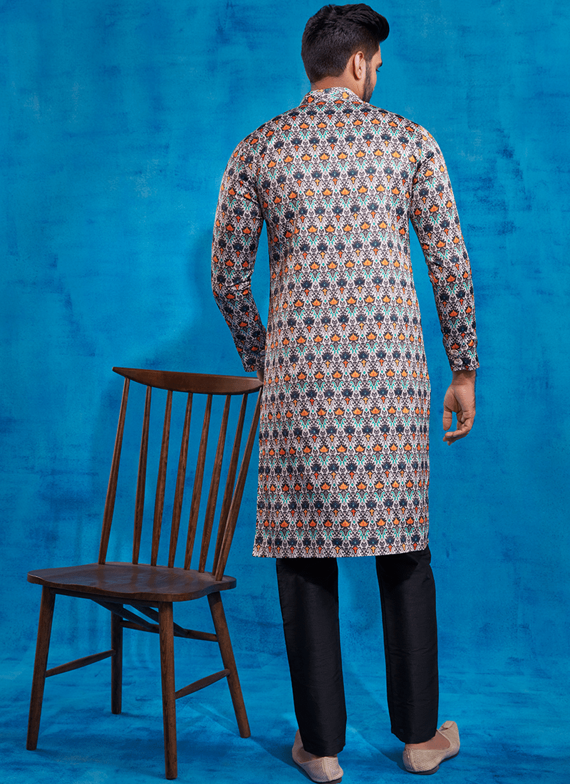 Multicolor Black Printed Sherwani - Lashkaraa
